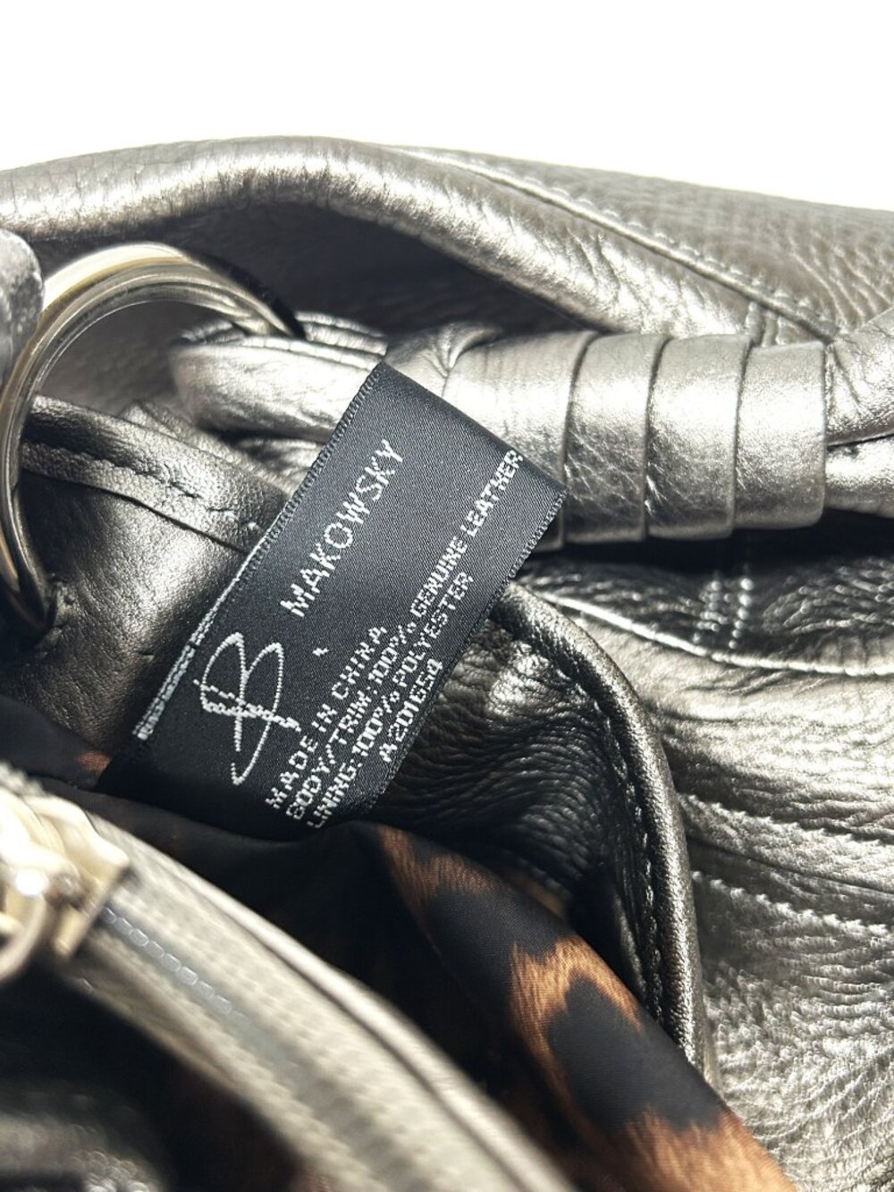 B.Makowsky silver pebble leather shoulder bag - Picture 12 of 16